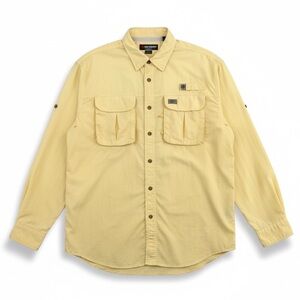 Reel Legends Yellow Performance Fishing Long Sleeve Shirt Size L